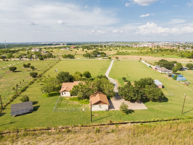 aerial view with a rural view