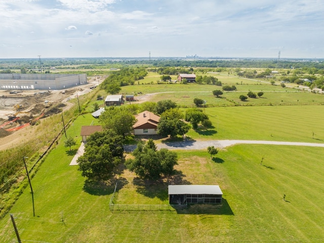 drone / aerial view with a rural view