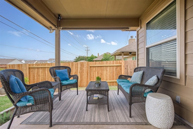 deck featuring outdoor lounge area