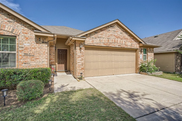 single story home featuring a garage