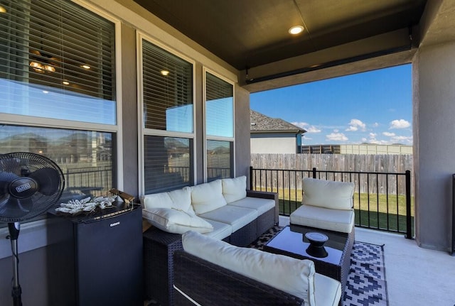 view of patio / terrace featuring an outdoor living space