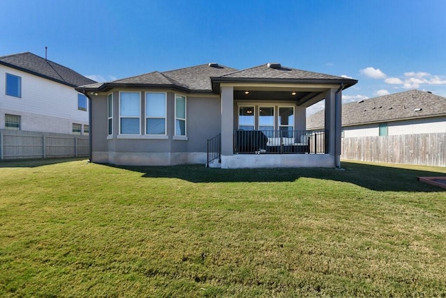 524 Calmo Ct, Liberty Hill, TX 78642 - back of house with stucco siding and a shingled roof