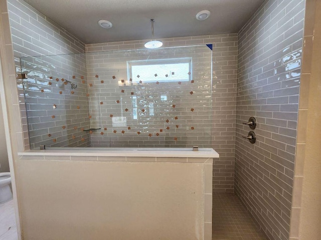 bathroom with a walk in shower