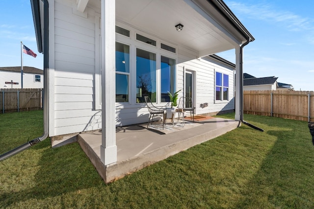 exterior space with a yard and a patio