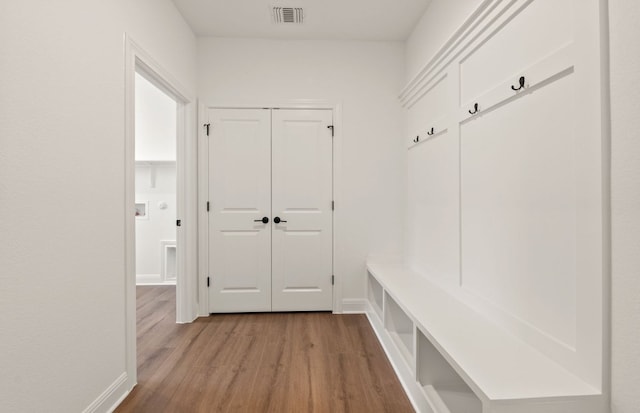 3813 Gabriels Horn Rd, Leander, TX 78641 - mudroom with wood finished floors and baseboards