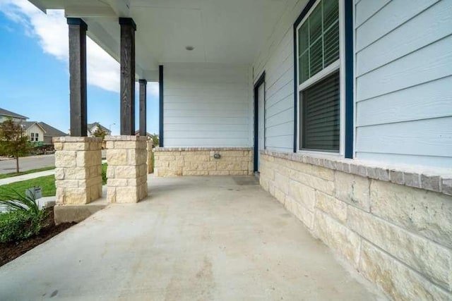 view of patio with a porch