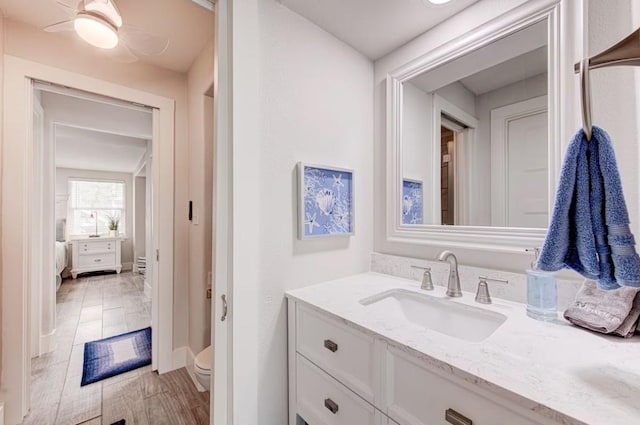 bathroom with vanity and toilet