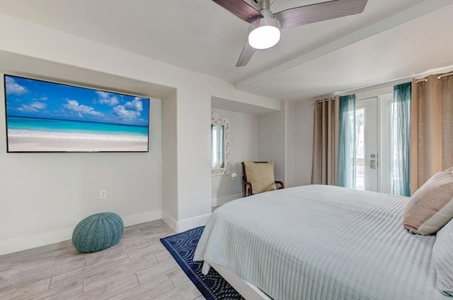 bedroom featuring ceiling fan