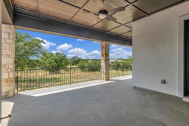 view of patio with ceiling fan