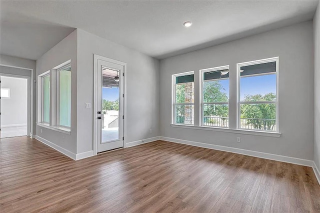 empty room with hardwood / wood-style floors