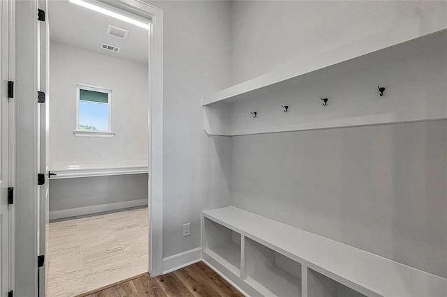 mudroom with light wood-type flooring