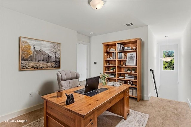 office with carpet flooring