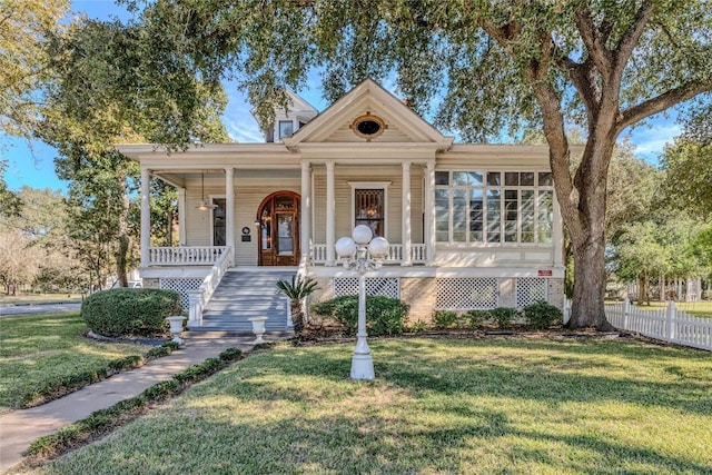 524 Saint Peter St, Gonzales, TX 78629 - neoclassical / greek revival house with a porch and stairway