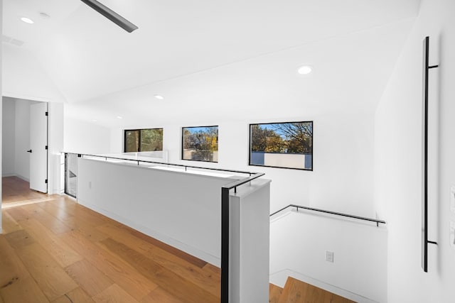 hall with light wood-type flooring