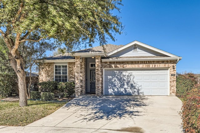 single story home with a garage