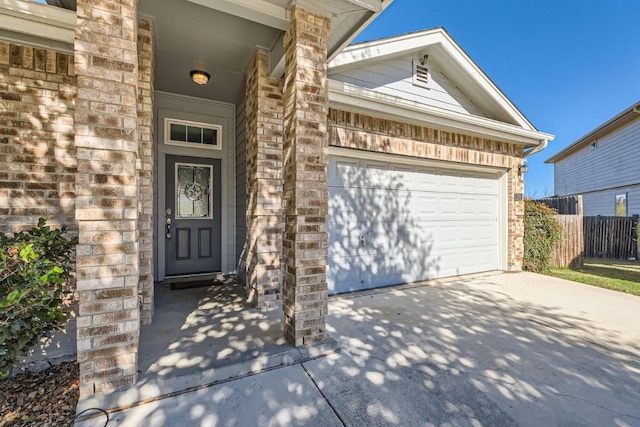 exterior space featuring a garage