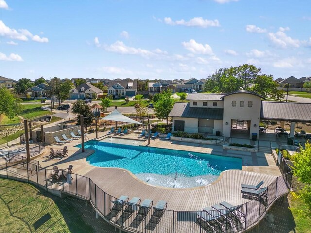 view of swimming pool featuring a patio