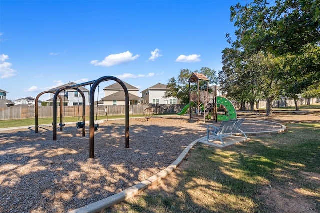 community play area with fence