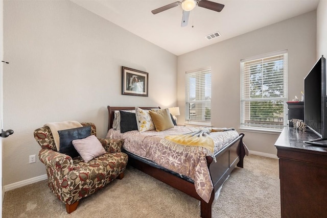 132 Ridgeview Ct, Georgetown, TX 78628 - bedroom featuring baseboards, carpet flooring, and a ceiling fan