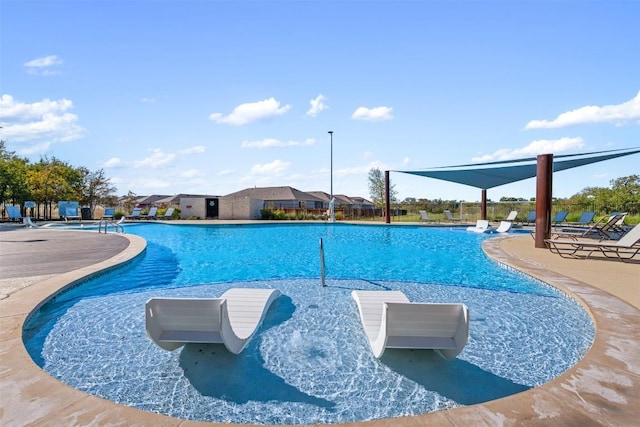132 Ridgeview Ct, Georgetown, TX 78628 - community pool featuring a patio area