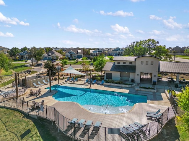 132 Ridgeview Ct, Georgetown, TX 78628 - community pool with a patio and a residential view