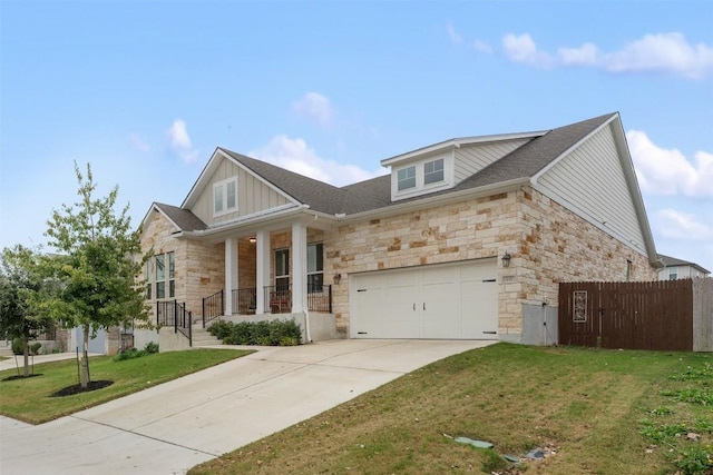 132 Ridgeview Ct, Georgetown, TX 78628 - craftsman-style home with stone siding, driveway, a garage, and board and batten siding