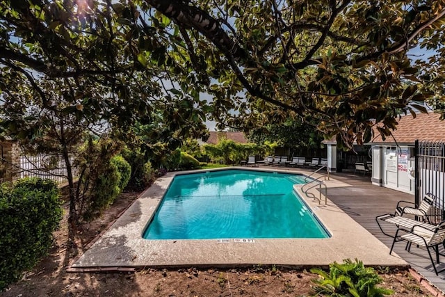 view of pool featuring a patio