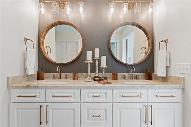 bathroom featuring double vanity and a sink