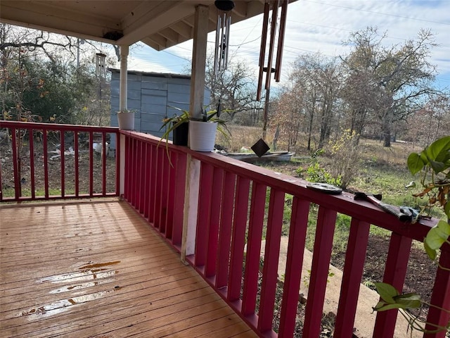 view of wooden deck