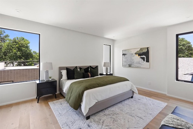 bedroom featuring light hardwood / wood-style floors