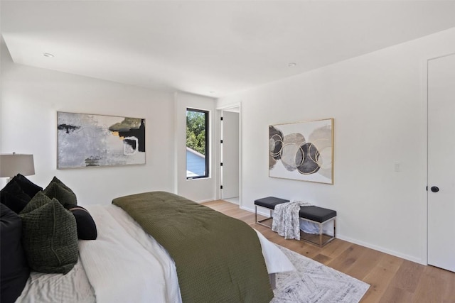 bedroom featuring light hardwood / wood-style floors