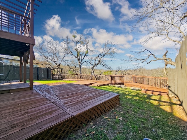 view of yard featuring a deck