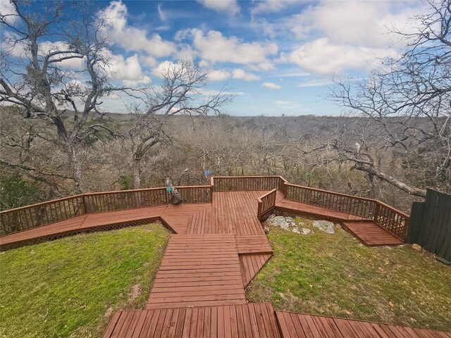 deck with a yard