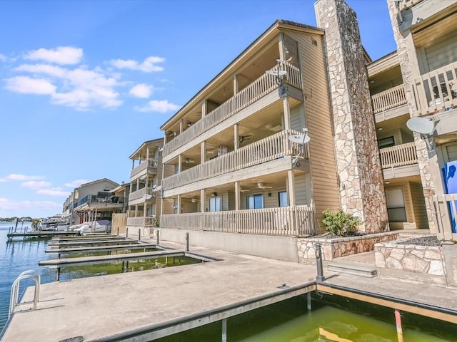 view of property with a water view