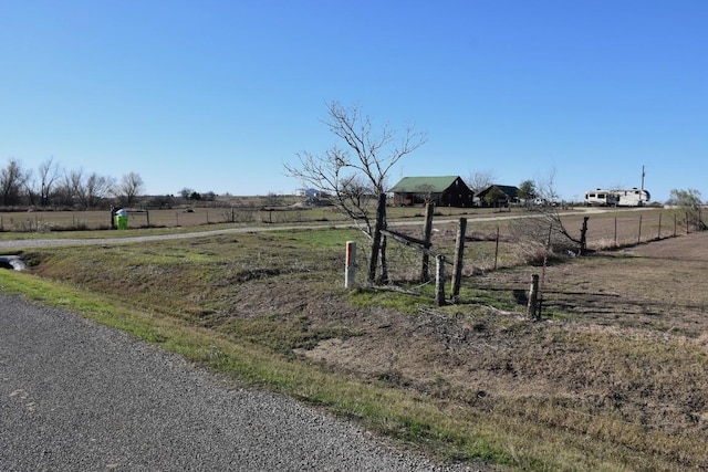 view of street with a rural view