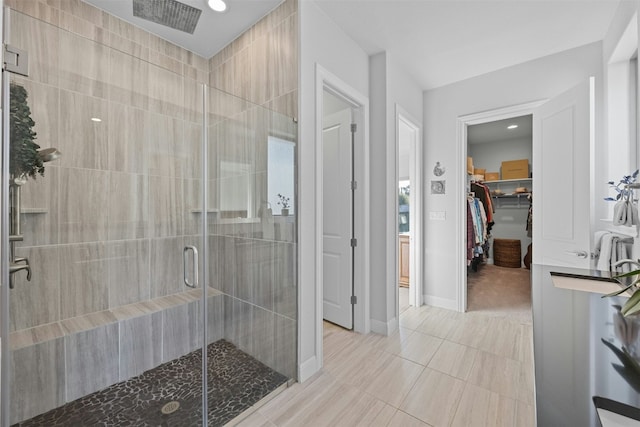 bathroom featuring walk in shower