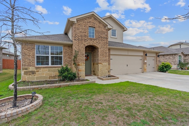 view of front of home with a front lawn