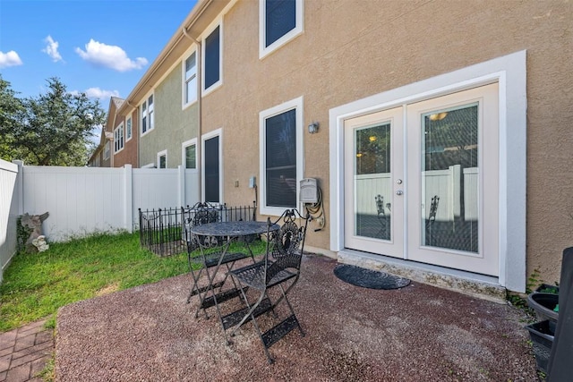 view of patio / terrace featuring french doors