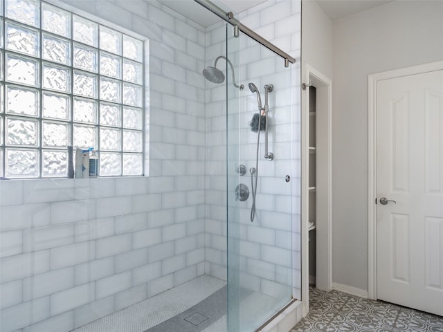 bathroom with walk in shower