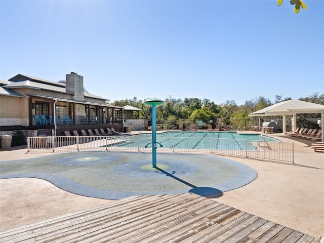 view of pool with a patio area