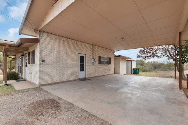 view of side of property with a garage