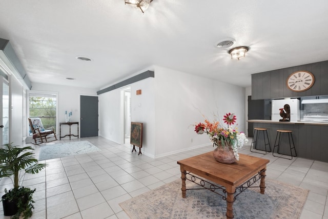 view of tiled living room