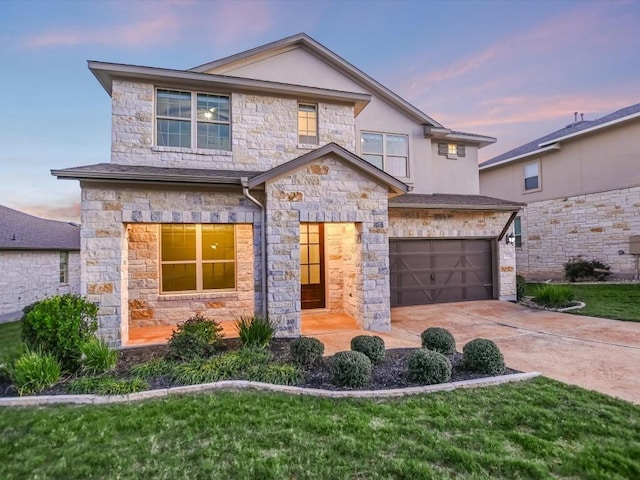 view of front of home featuring a garage