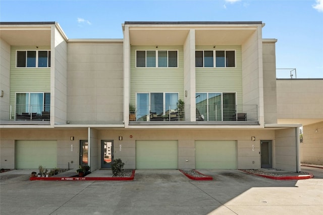 view of property featuring a garage