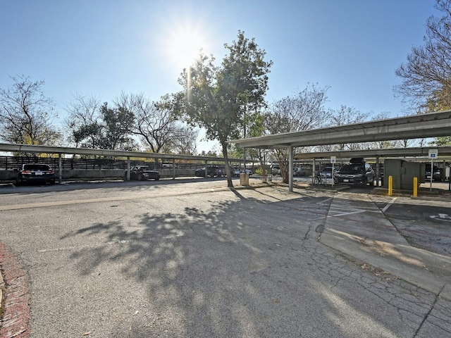 view of car parking featuring a carport