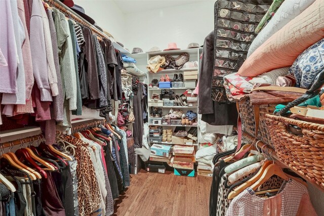 spacious closet with wood-type flooring