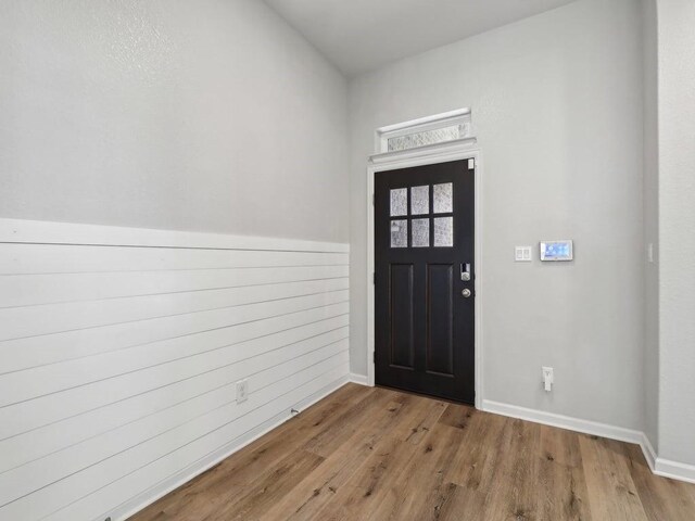 entrance foyer with light hardwood / wood-style flooring