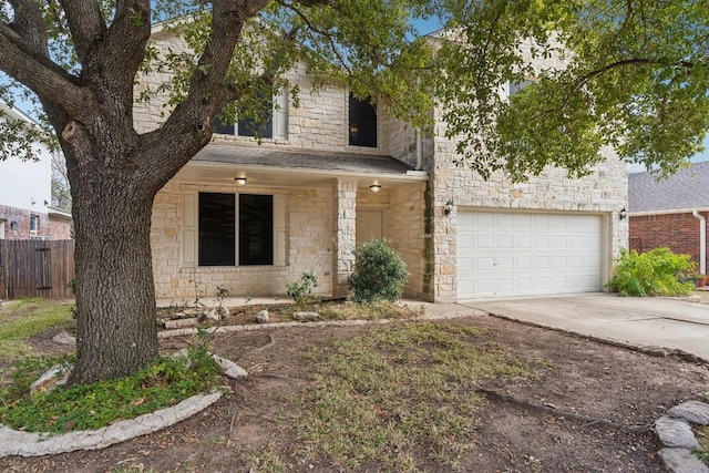 view of front of house featuring a garage