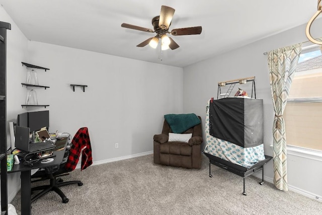 232 Syrah Ct, Leander, TX 78641 - carpeted office space with ceiling fan and baseboards