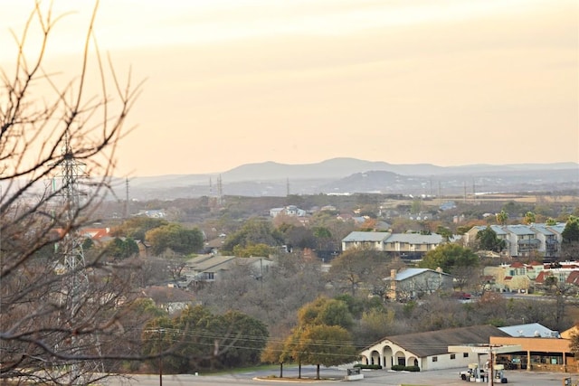 property view of mountains with a residential view